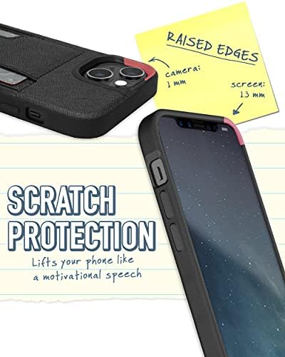 תיק ארנק חכם לאייפון 13-קוטלת הארנק כרך. 2 [רזה + מגן] בעל כרטיס אשראי עם רגלית-פרשת עניבה שחורה